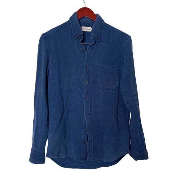 Taylor Stitch Blue waffle texture muslin button down shirt sz 38 US S - Picture 1 of 7